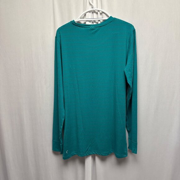 Zyia Active Top Mens Size XXXL Perforated Lightweight Teal Chill Long Sleeve NEW - Picture 2 of 8